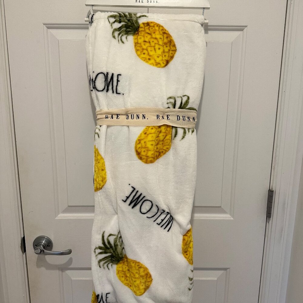 Rae Dunn Throw Blanket | HOME | with Pineapples